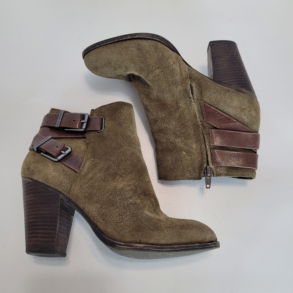 Gianni bini olive green buckled leather boots - Picture 6 of 8